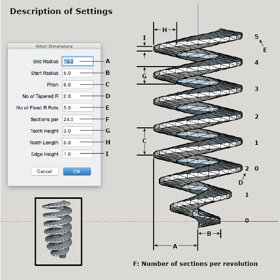 description of settings